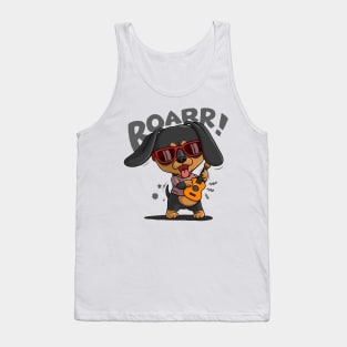 dachshund playing guitar Tank Top